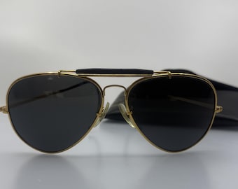 B&L レイバン レザー ドライビング アウトドアーズマン USA New Vintage B&L Ray Ban Leathers Outdoorsman II Black Brown Woven
