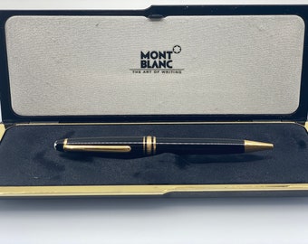 Vintage Montblanc Meisterstück W.Allemagne : stylo à bille en résine noire avec garniture dorée