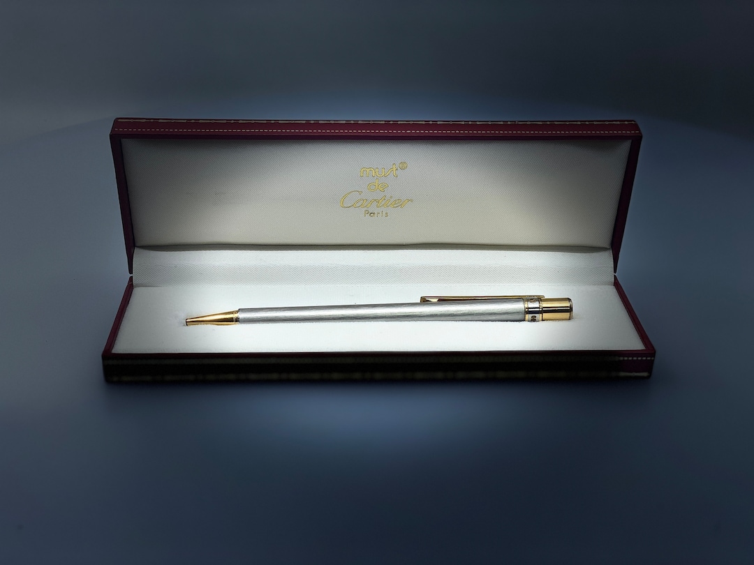 Buy Cartier Must Santos Ballpoint Pen - Brushed Steel, Authentic