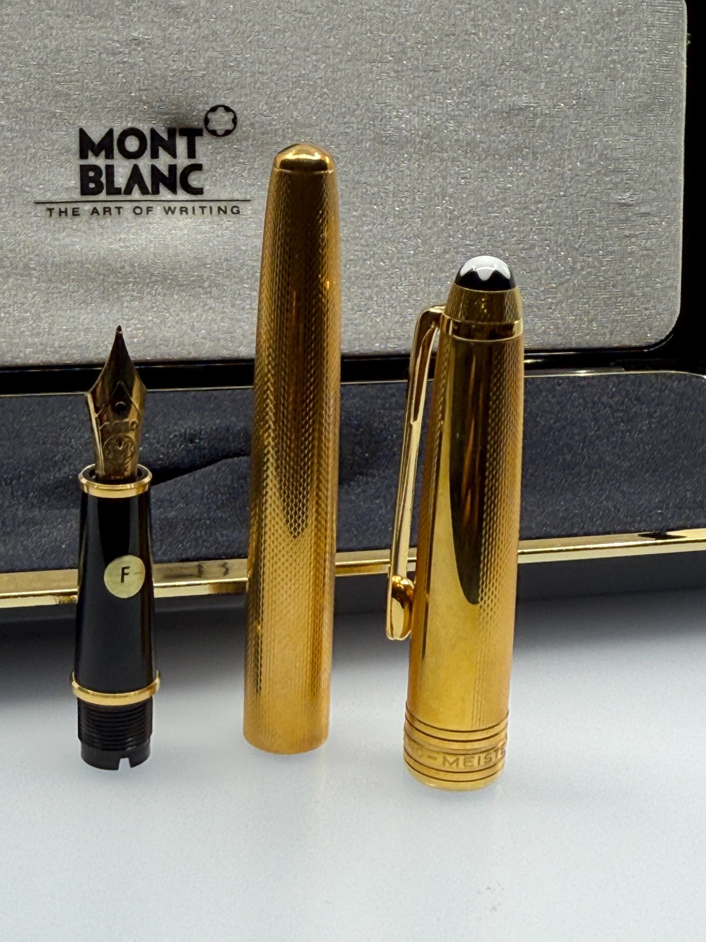 Montblanc Meisterstück Solitaire Guilloche Gold Fountain Pen – 14K