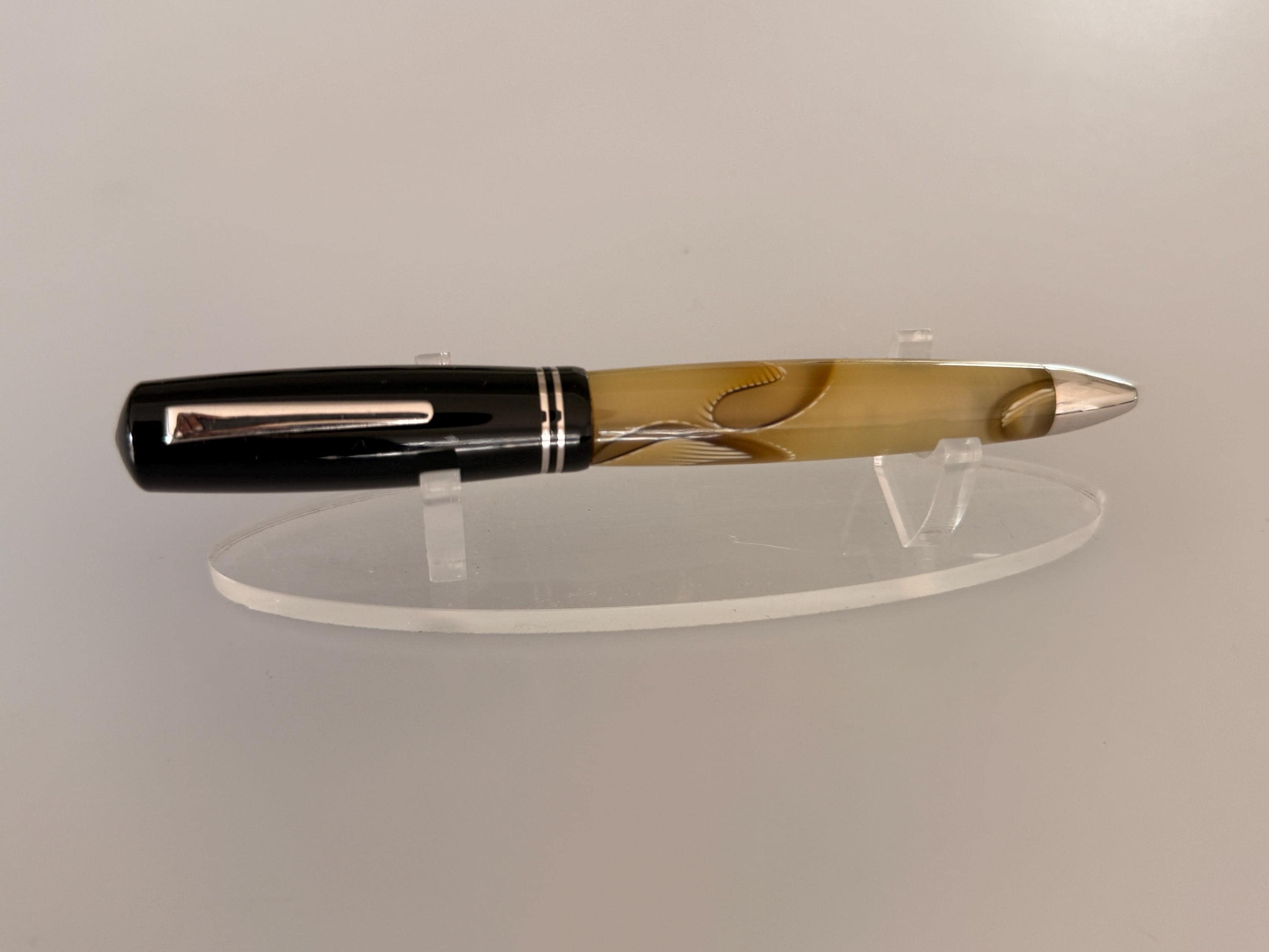 Delta 366 Tortoise Ballpoint Pen, Vintage Italian Resin Pen