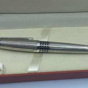 Stylo roller ST Dupont Élysée - Finition linéaire plaquée palladium, excellent état