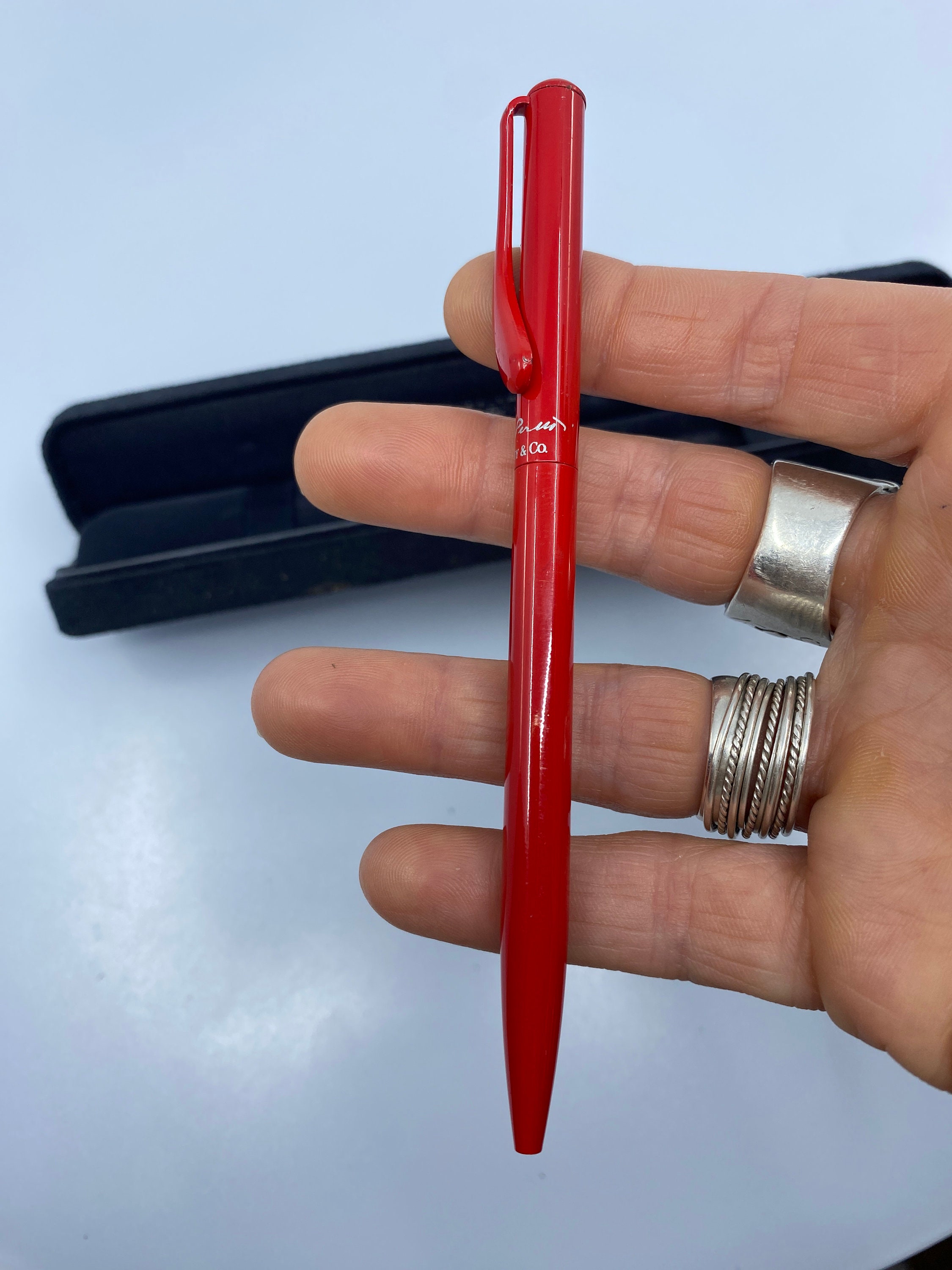 Tiffany & Co. Elsa Peretti Red Ballpoint Pen, Red Lacquer Over