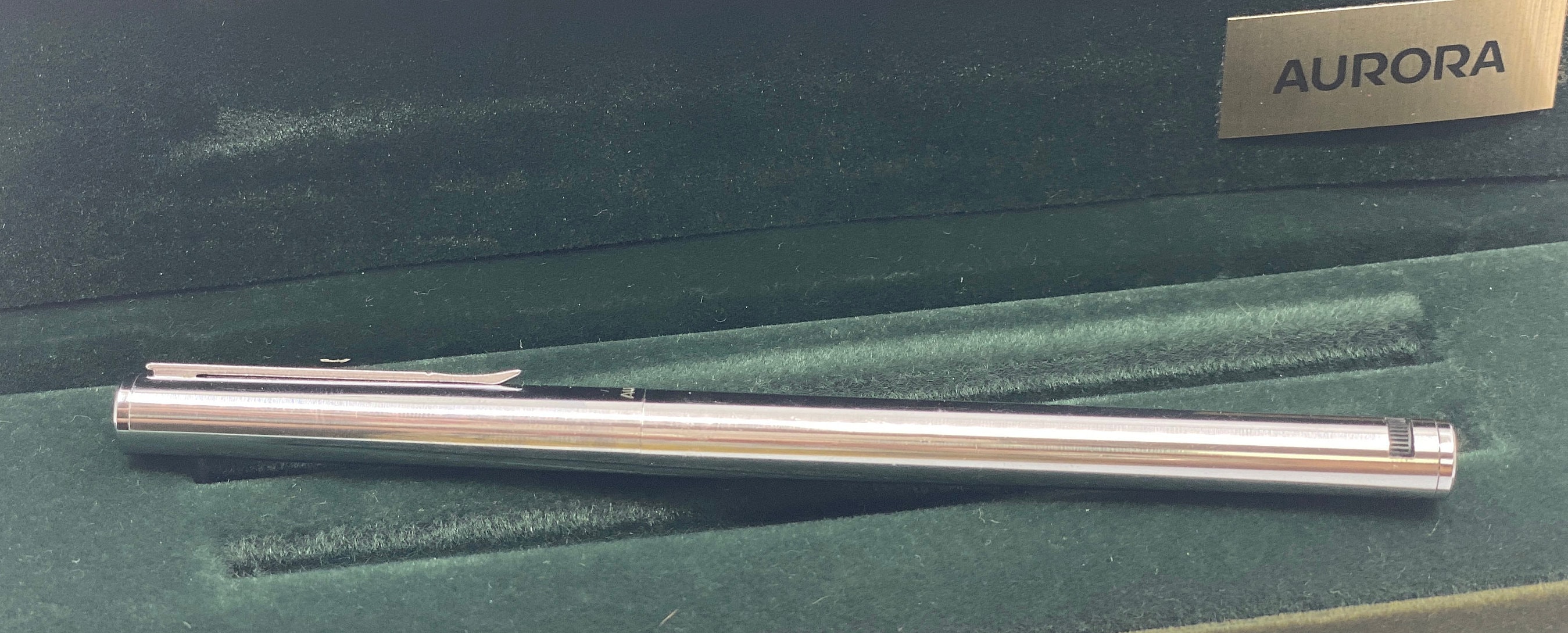 Aurora Hastil Fountain Pen Satin Steel Italy Vintage Designer Pen