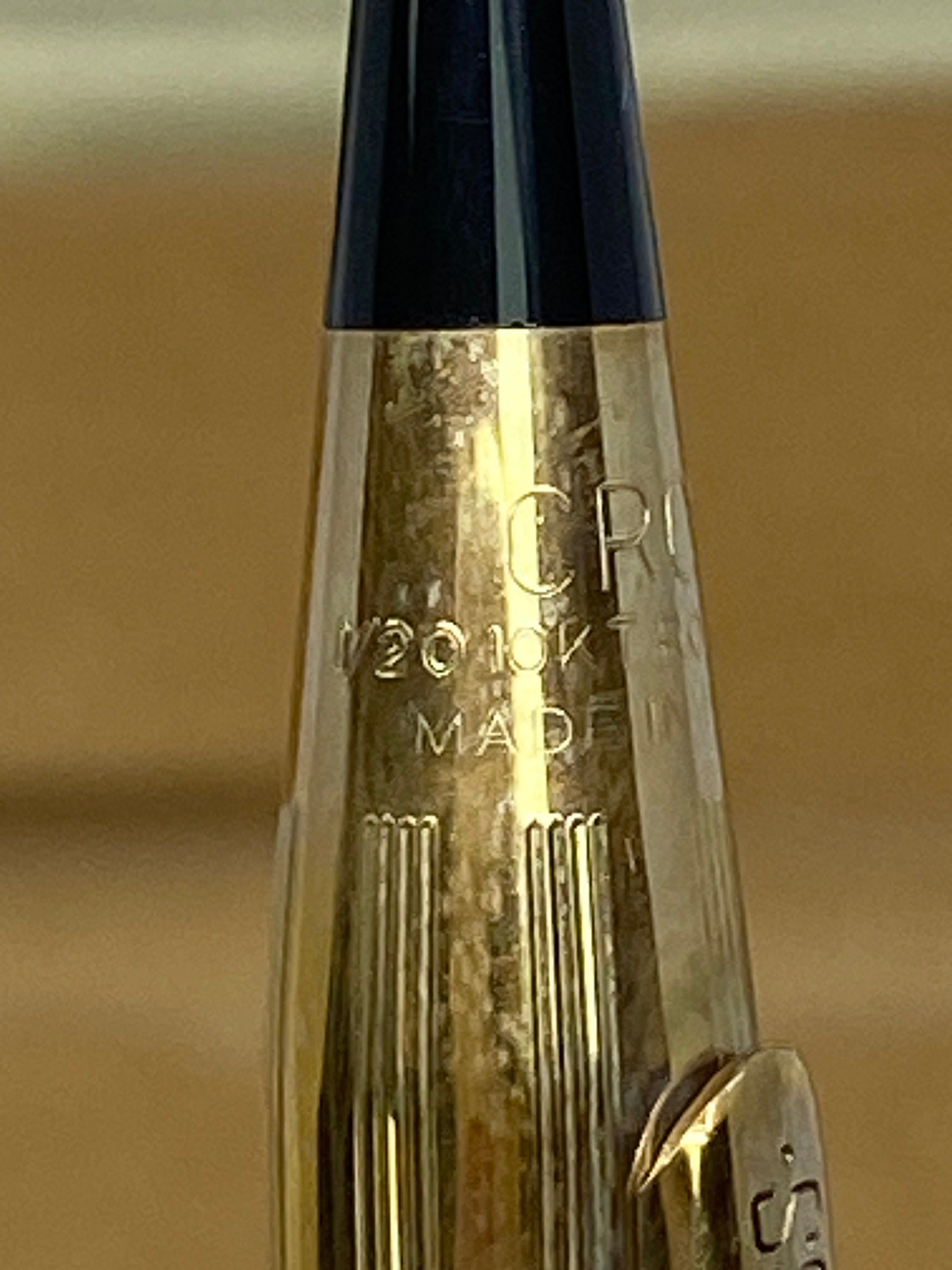 Vintage Cross Ballpoint Pen, 10K Gold Plated, 1/20, Made in