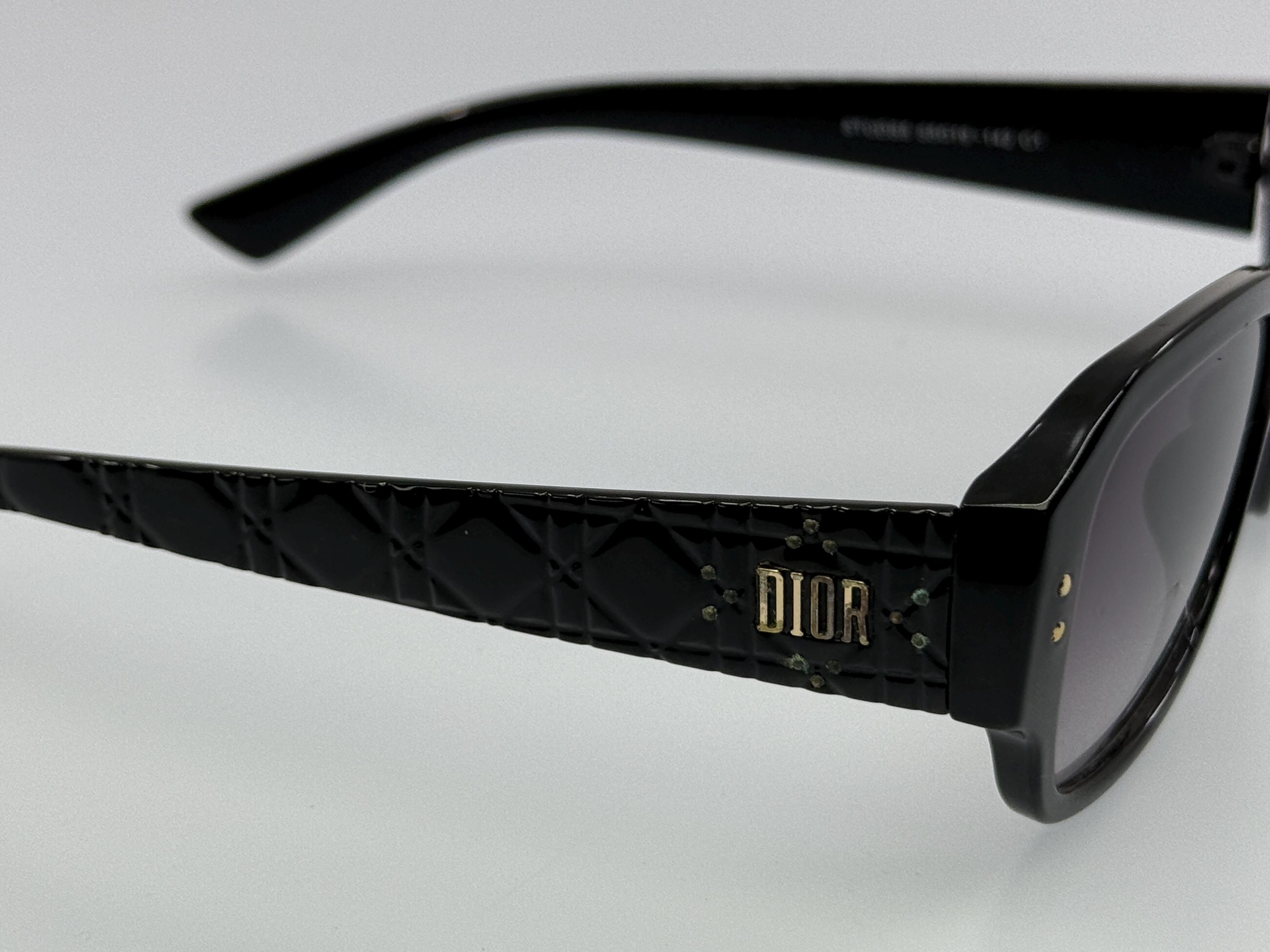 Vintage Christian Dior Black Quilted Sunglasses - Elegant 
