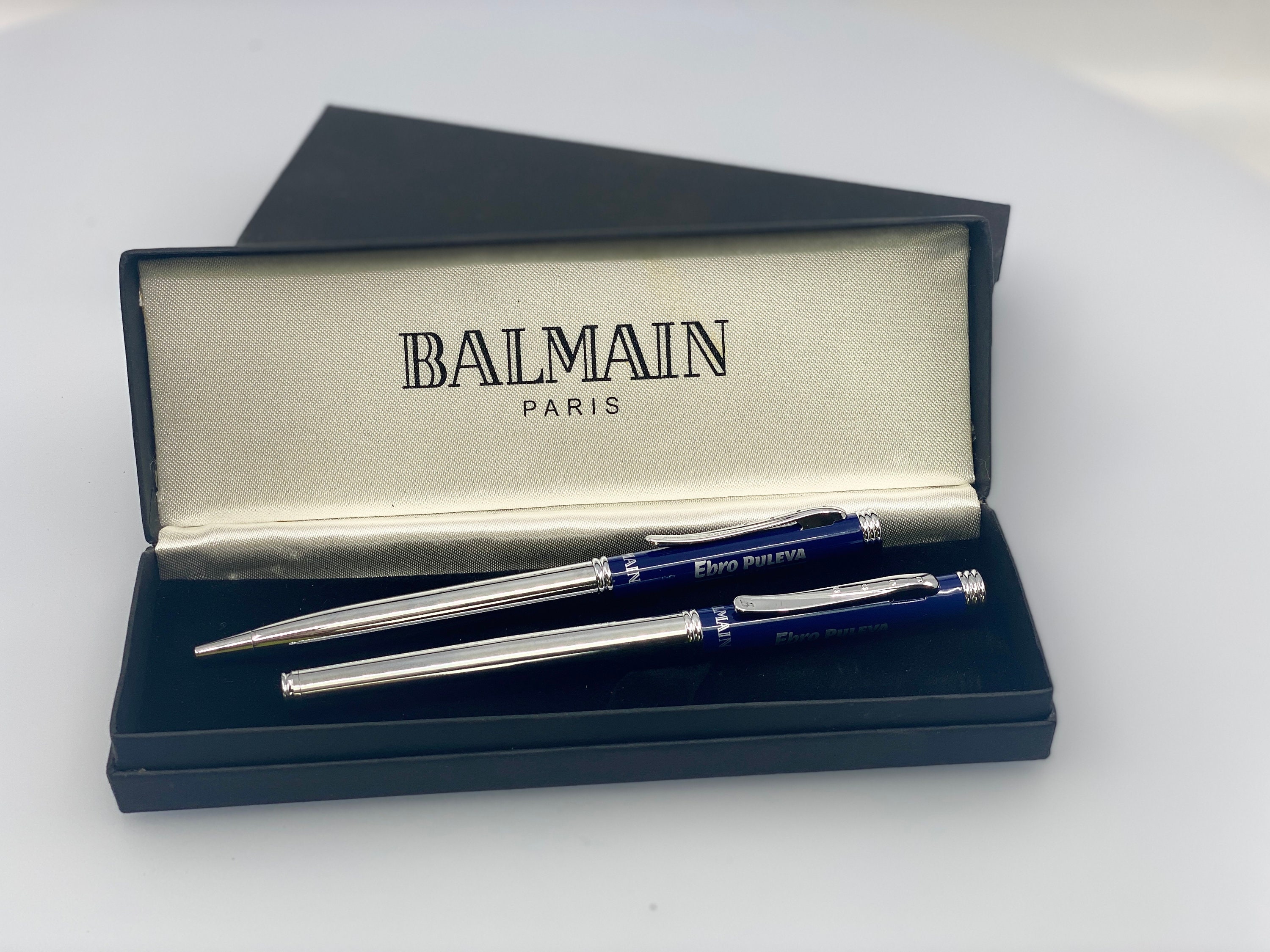 BALMAIN バルマン ボールペン&ローラーボールペンセット 証書付き バルマン ヴィンテージキット - 刻印入り万年筆とボールペン