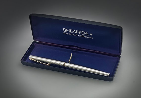 Pluma Fuente Sheaffer Palladium Silver Vintage Con Estuche
