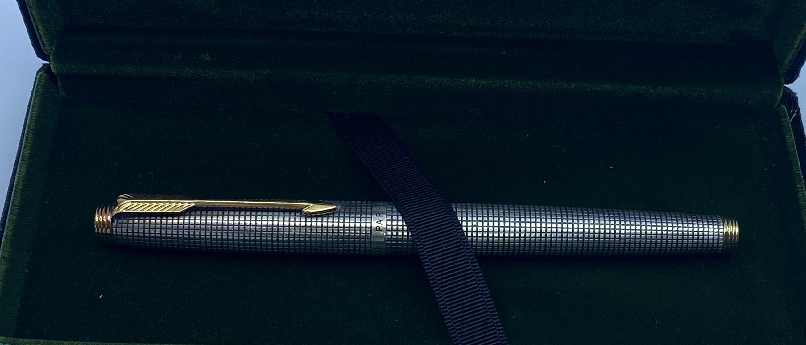 Stylo Plume Parker 75 En Argent Massif Avec Plume En Or 18 Carats - Modèle à Remplissage Par Pompe, Occasion
