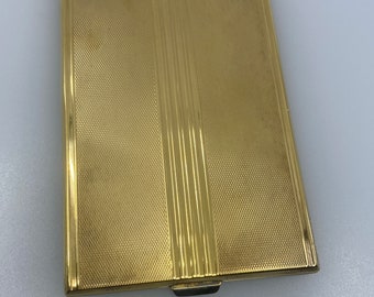 Exclusive Art Deco Cigar Case in Yellow Gold and Silver - 925 Gold Plated Antique Elegance