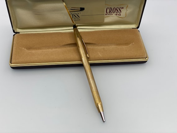 ヴィンテージ CROSSクロス ボールペン10KTゴールド1/20アイルランド製 Vintage Cross Ballpoint Pen, 10K Gold Plated, 1/20, Made in