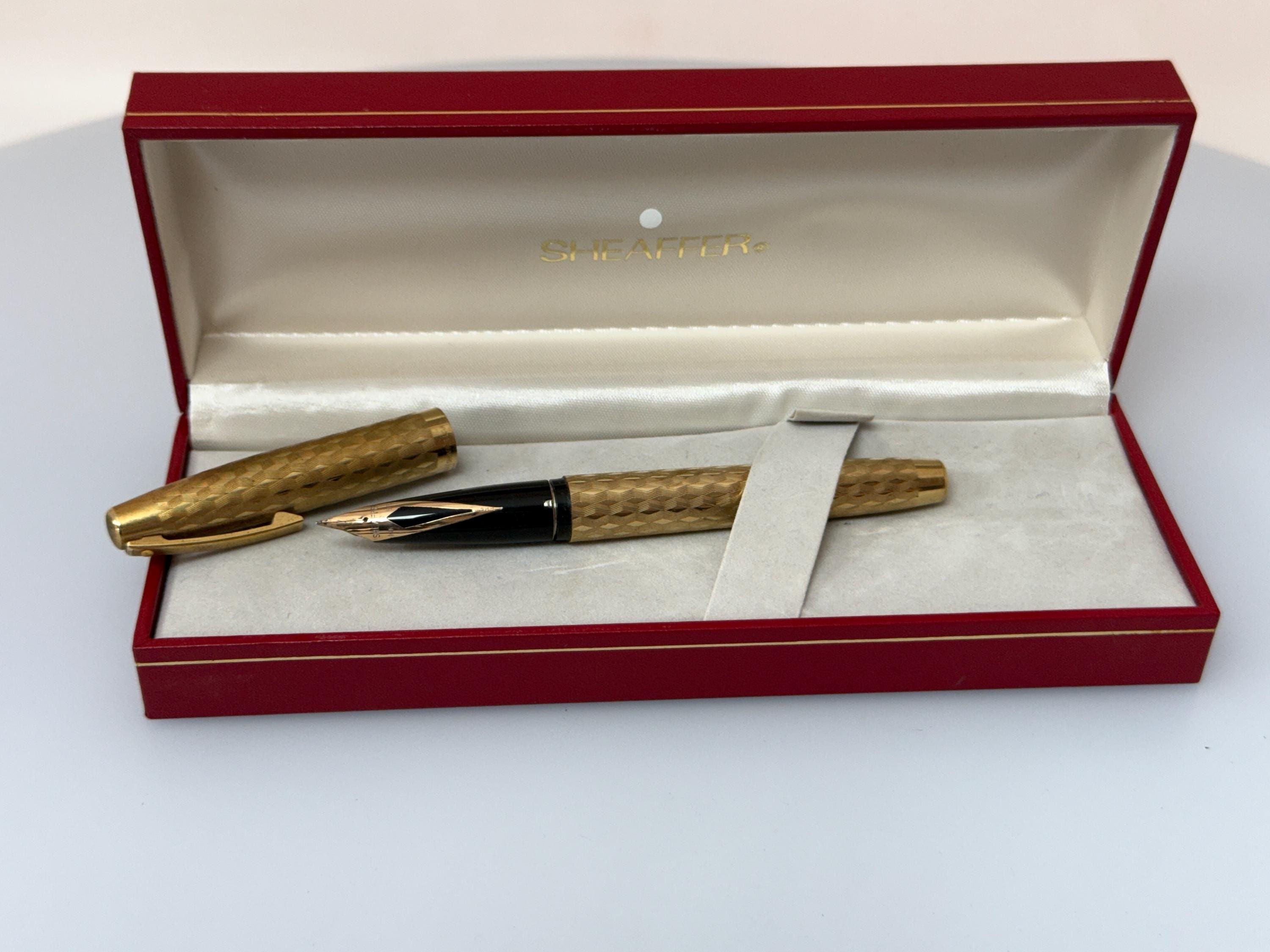 SHEAFFER Imperial gold ボールペン USAケース付き Sheaffer Imperial Gold Electroplated Vintage Fountain Pen With