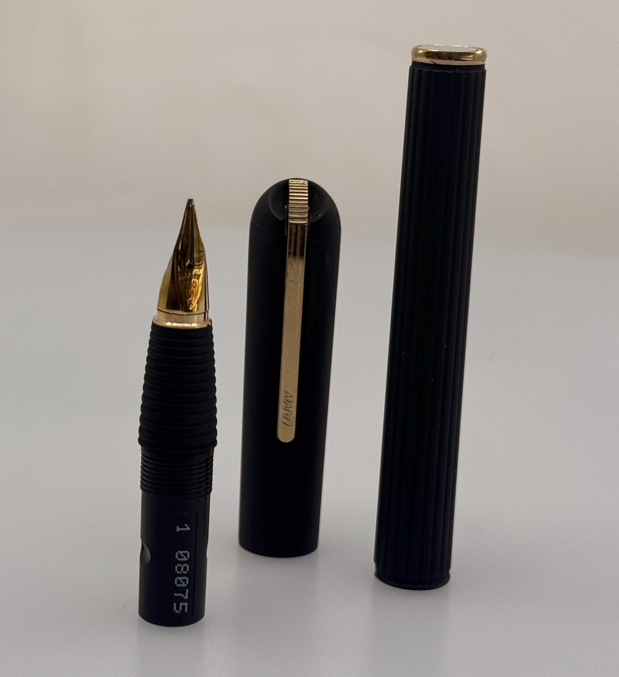 Vintage Lamy Persona Fountain Pen, Black Gold, 18K 750 Gold Nib