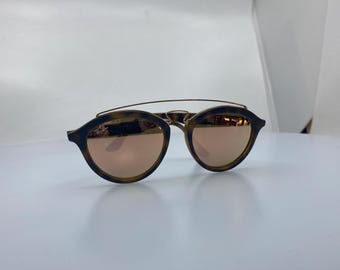 Ray-Ban New Gatsby sunglasses with brown frames and vintage mirrored lenses