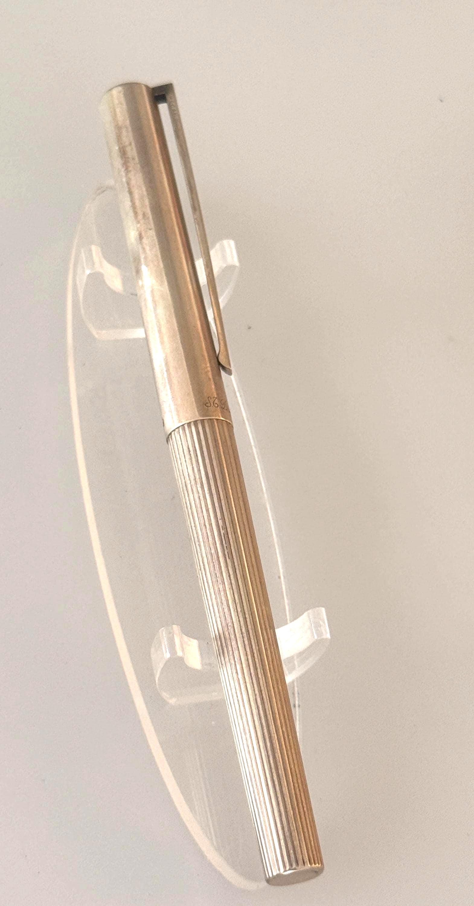 Vintage S.T. Dupont Classique Fountain Pen, Sterling Silver 925