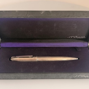 Vintage S.T. Dupont Olympio Ballpoint Pen, Palladium Finish