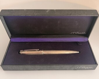 Vintage S.T. Dupont Olympio Ballpoint Pen, Palladium Finish