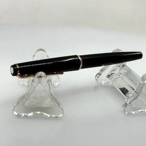 Penna stilografica Montblanc 34 Vintage nera, pennino in oro 14k 585, Germania anni '60, caricamento a stantuffo, classico strumento di scrittura di lusso
