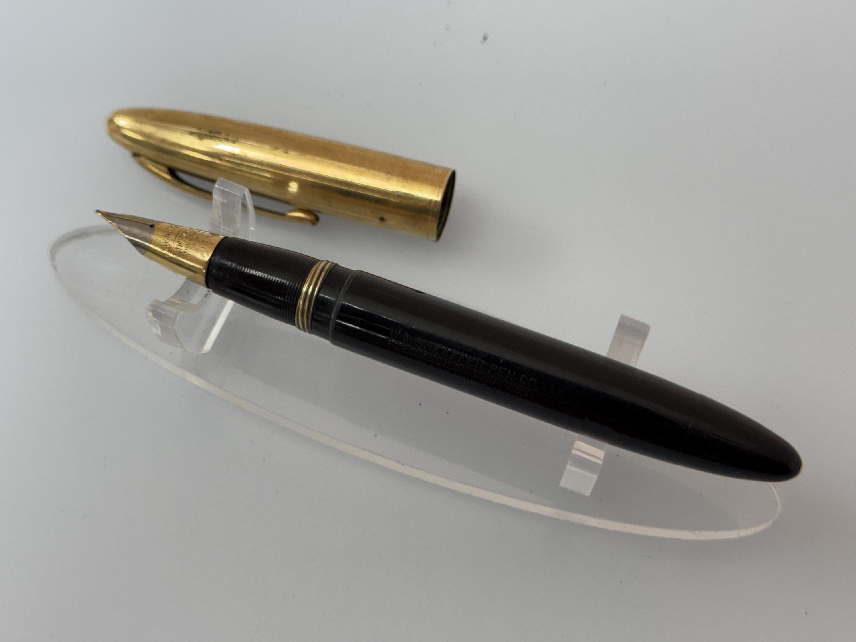 シェーファー トライアンフ ライフタイム 万年筆 14K 1940s Sheaffer Triumph Lifetime Fountain Pen – 14K Gold Nib, Gold Cap - Etsy
