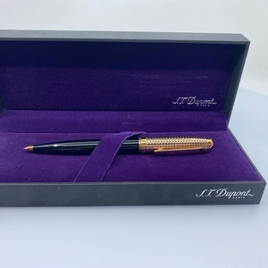ST. Stylo Dupont Olympio Noir - L'élégance enveloppée d'or rose