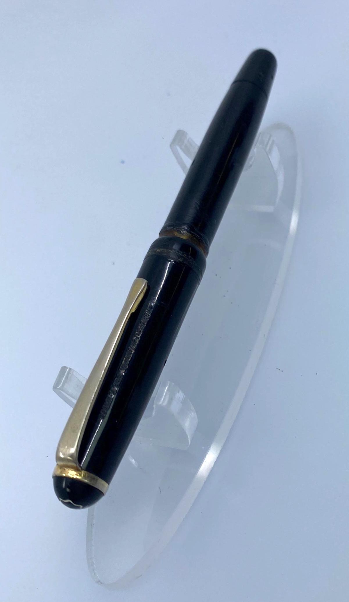 Vintage Montblanc No. 42 Fountain Pen, 14C 585 Gold Nib, Black
