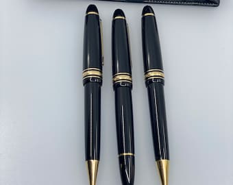 Exclusive Montblanc Meisterstück Trio Set: Pen, Ballpoint Pen and Mechanical Pencil in Original Case - An Unforgettable Luxury Gift