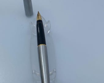 Sheaffer Imperial Fountain Pen, Black Resin Metal Cap, 14K Gold
