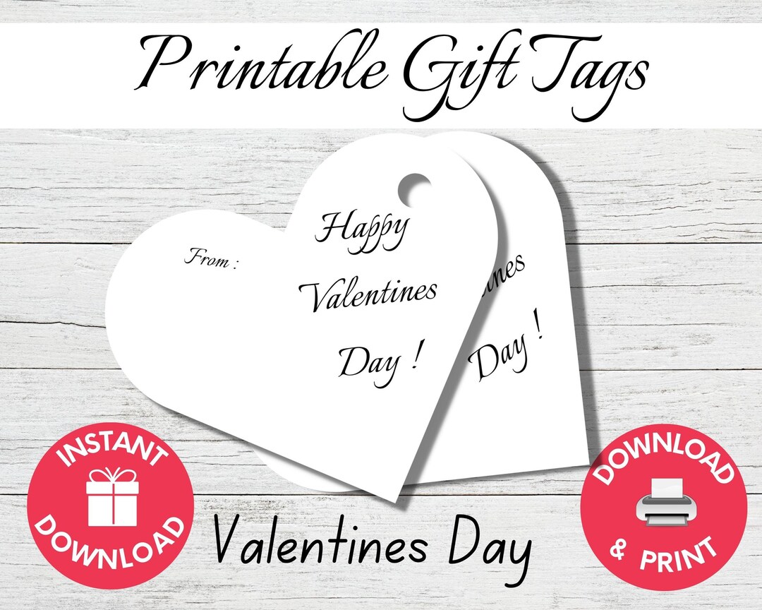 Printable Valentines Day Gift Tags, Happy Valentines Day, Digital ...