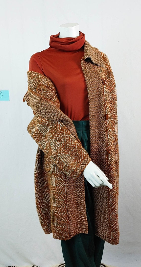 Wide Woolen Ochre Cardigan