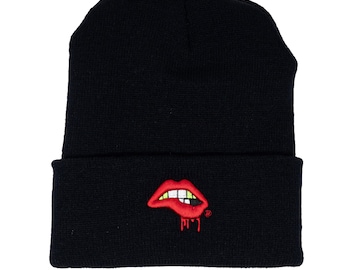 C.A.N.V.A.S Beanie Cadeau de Saint-Valentin pour elle, chapeau de petite amie, chapeau de petit ami, cadeau de Saint-Valentin pour lui, chapeau d’hiver, New York, néon