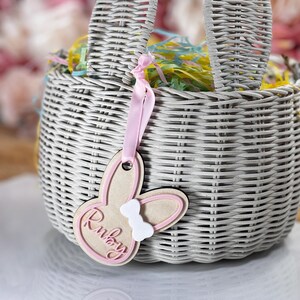 Personalisierte Osterhase Geschenkdekoration Tag, personalisierte Osterdekor Kinder Ostergeschenk, Baby Ostergeschenk, Osterkorb Tags, Name