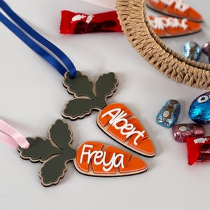 Carrot Easter Tag | Easter Bunny Basket Tag | Easter Accessory | Easter Gift For Kids | Personalised Tag For Easter Basket, Easter Name Tag