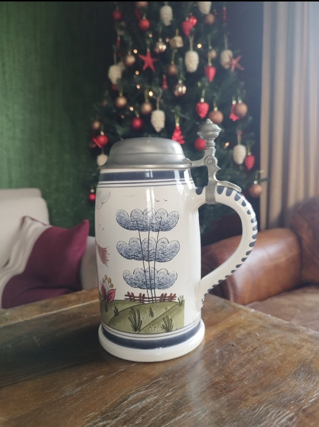 Porcelain Beer Mug German Made 1 Liter Etsy