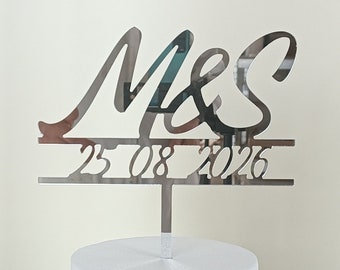 scritta nome personalizzata Cake Topper Plexiglass specchiato personalizzabile per matrimoni,compleanno, cerimonie,nomi 3d battesimo