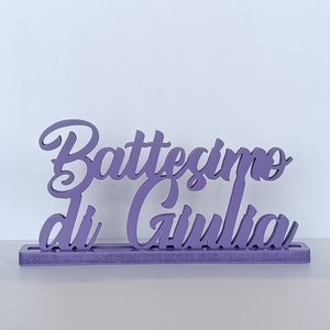 scritta personalizzata colorata per comunione battesimo cresima compleanno in legno colorata, decorazione eventi , nomi 3D