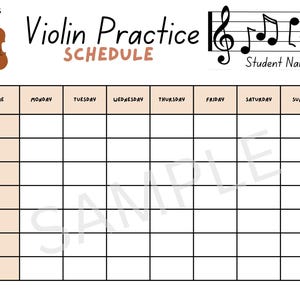Schema för fiolövning för fiolstudenter