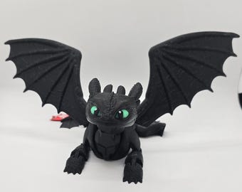 Flexi toothless dragons, 3d printed, desk toy, articulated flex