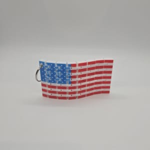 3D Printed Flexible USA Flag Keychain: Patriotic Fidget Toy
