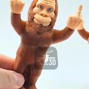 Sassy Sasquatch Statue – Double Middle Finger Bigfoot 3D Print – Funny Cryptid Decor for Man Cave or Gag Gift
