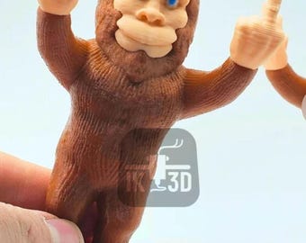 Sassy Sasquatch Statue: 3D Printed Middle Finger Bigfoot - Funny Gag Gift