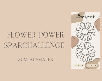 Flower Power Saving Challenge Coloring Challenge Cashstuffing Envelope Method Binder A6