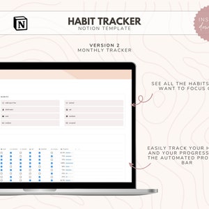Notion Habit Tracker // Notion Dashboard | Notion Templates | Digital Habit Tracker image 5