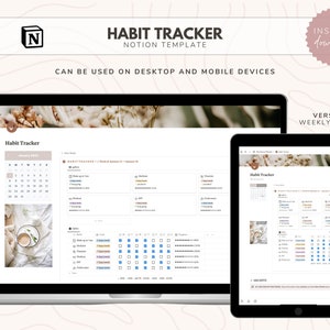 Notion Habit Tracker // Notion Dashboard | Notion Templates | Digital Habit Tracker image 6