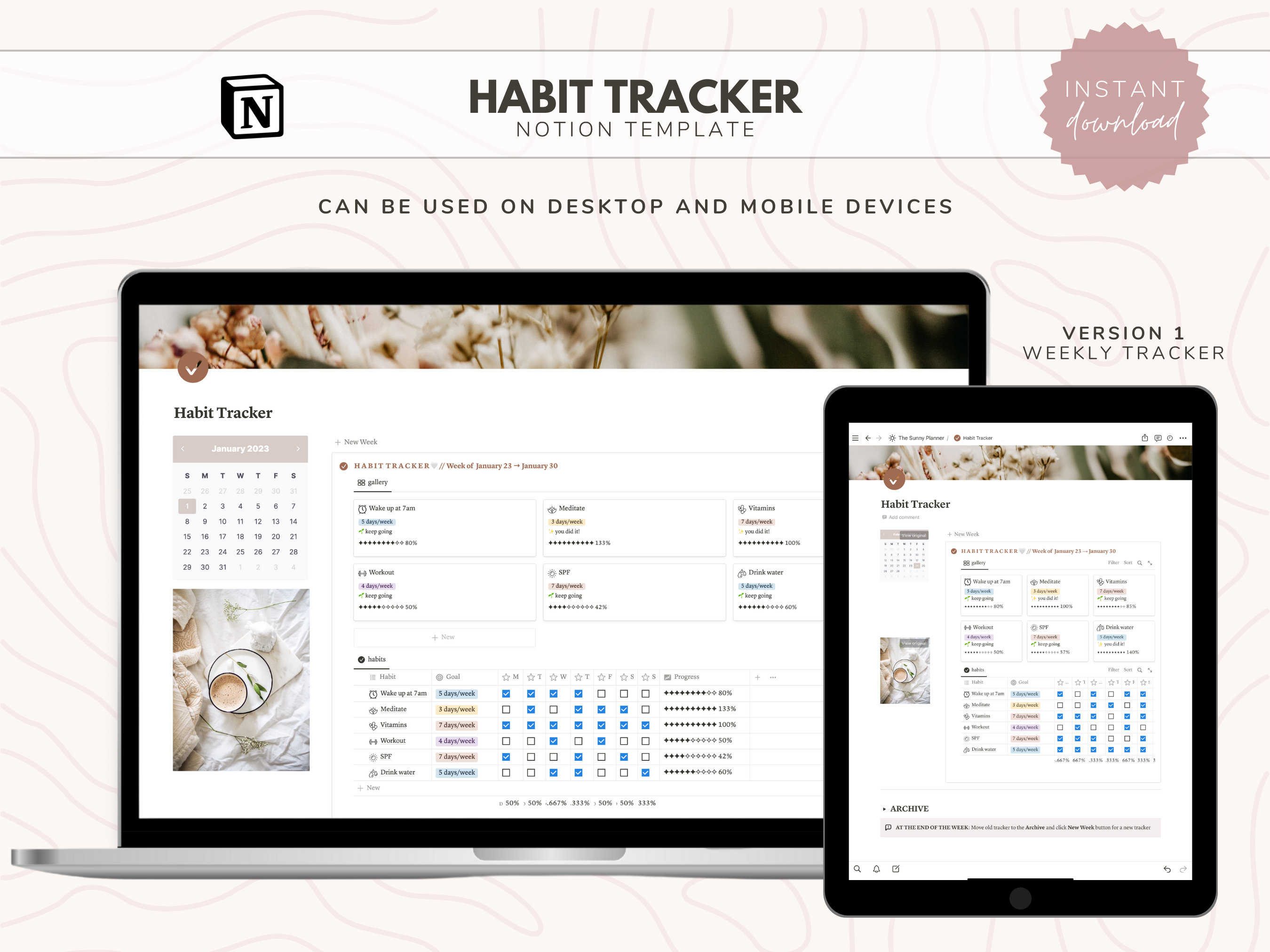 Notion Habit Tracker // Notion Dashboard | Notion Templates | Digital ...