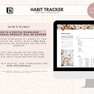 Notion Habit Tracker // Notion Dashboard | Notion Templates | Digital Habit Tracker image 8