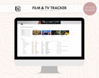 Notion Film & TV Tracker Template // Notion Dashboard | Begriff Vorlagen | Film Tracker | Ästhetische Vorstellung