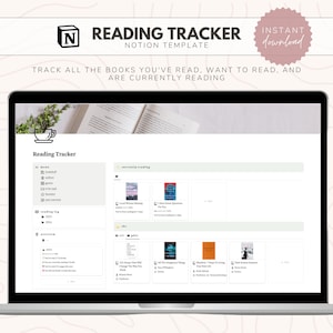 Notion Reading Tracker Template // Notion Book Tracker ||  Notion Bookshelf | Digital Reading Tracker | Notion Reading Journal | Notion Book