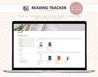 Notion Reading Tracker Template // Notion Book Tracker || Notion Bücherregal | Digitaler Lese-Tracker | Begriff Lesebuch | Begriff Buch