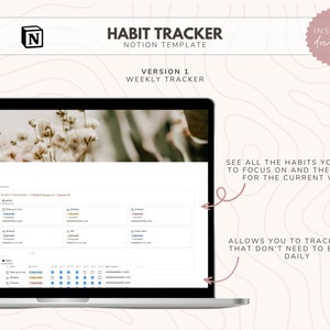 Notion Habit Tracker // Notion Dashboard | Notion Templates | Digital Habit Tracker image 3