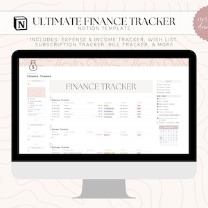Notion Ultimate Finance Tracker Template | Finance Dashboard | Expenses Tracker | Notion Finance Planner | Notion Template